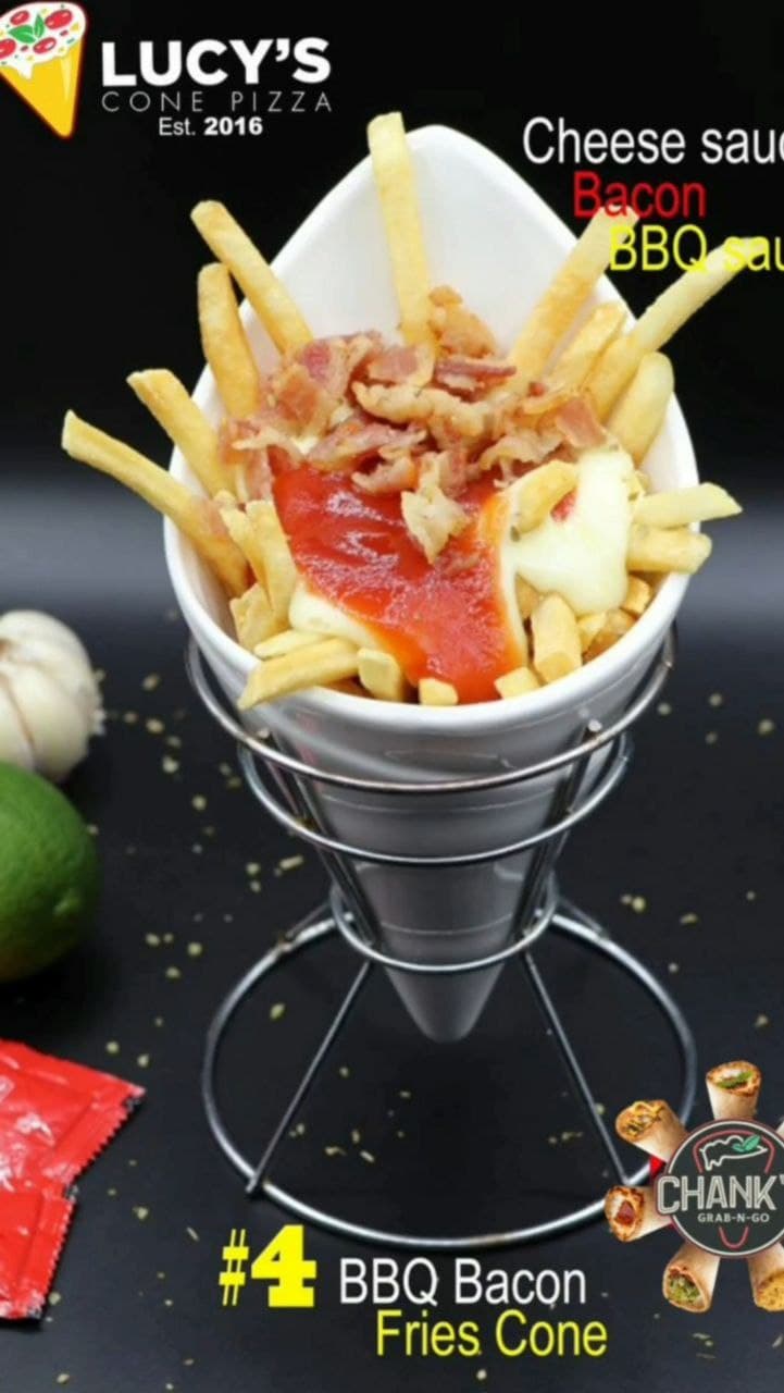 04.BBQ Bacon fries cone