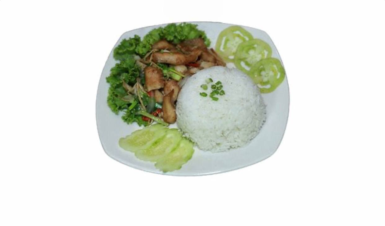21.Fried Fishginger with Steamed Rice
