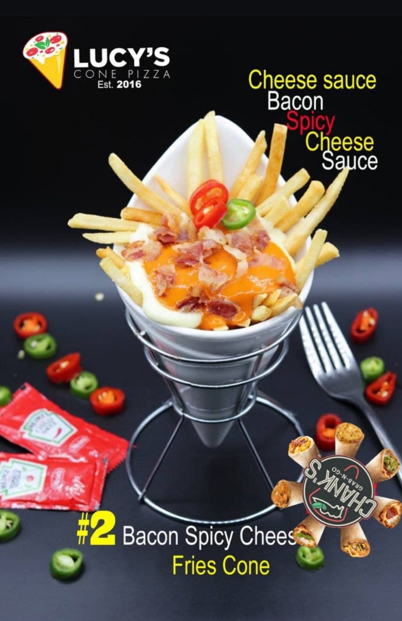 02.Bacon Spicy Cheese Fries Cone