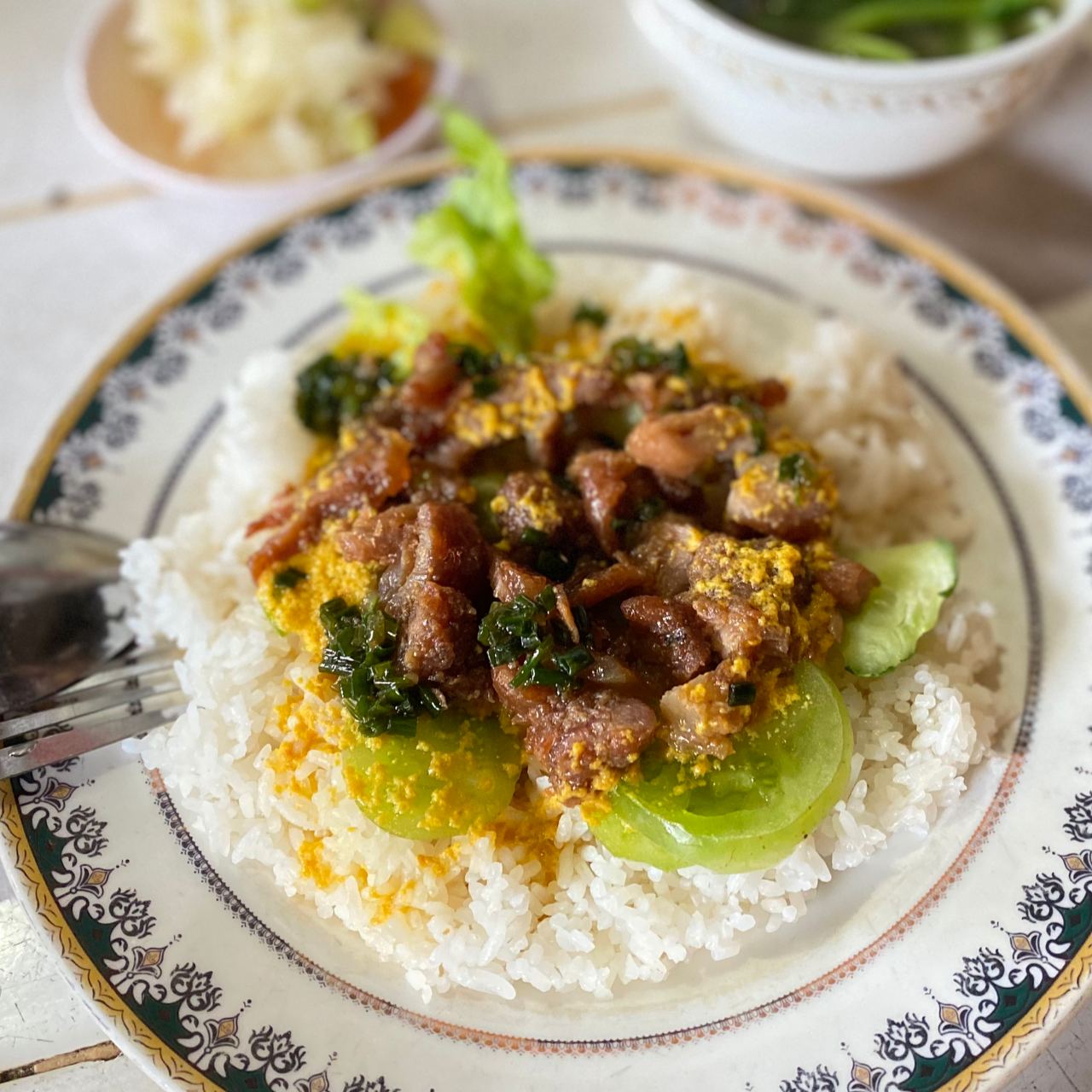 02.Pork rice with prawn brain