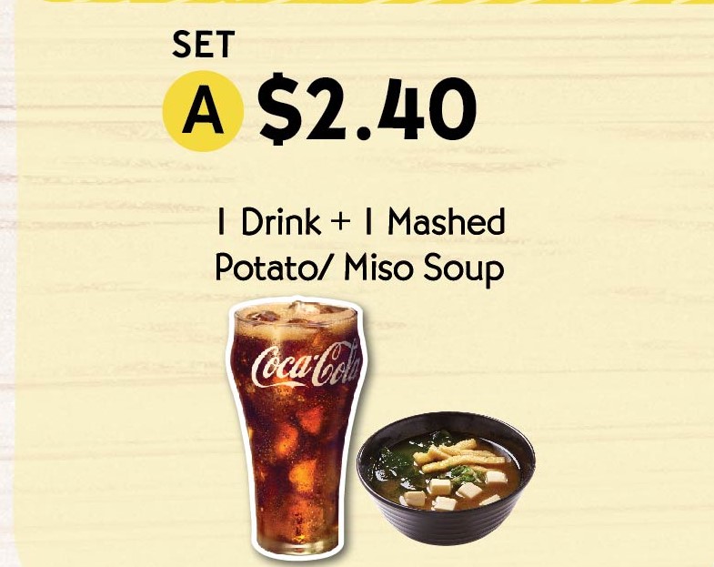 32.Set A.1 Drink + 1 Mashed Potato/ Miso Soup