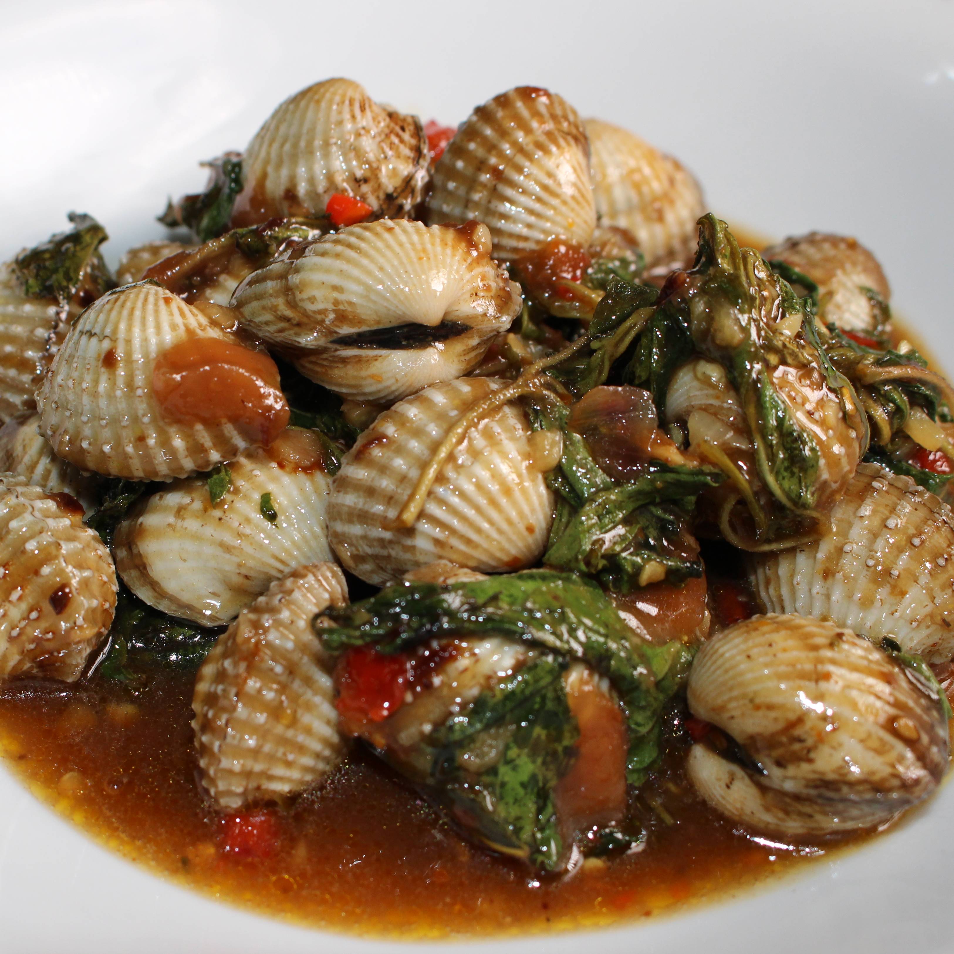 Stir Fried Blood Cockle with Tamarine Sauce