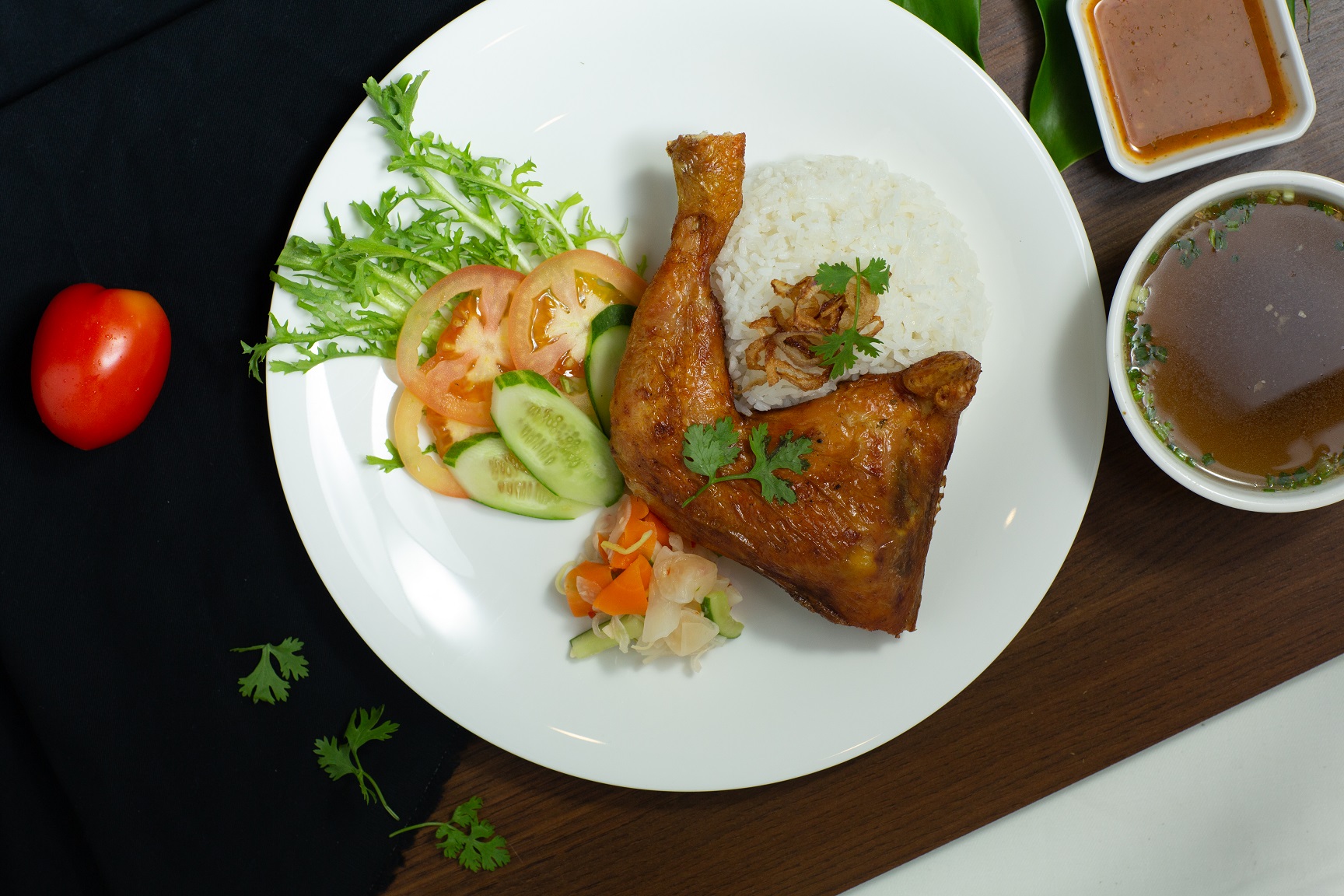 02.DEEP FRIED CHICKEN LEG WITH STEAMED RICE