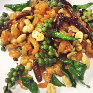 115.Dried Shrimp & Peanuts with Spicy Sour Sauce
