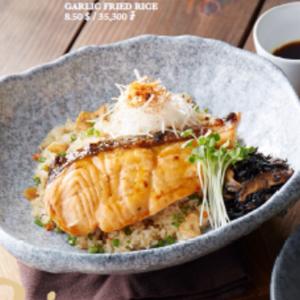 01.Salmon Teriyaki with Garlic Fried Rice