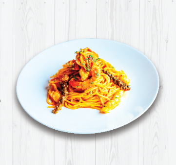 18.SEAFOOD SPAGHETTI WITH SPICY SAUCE
