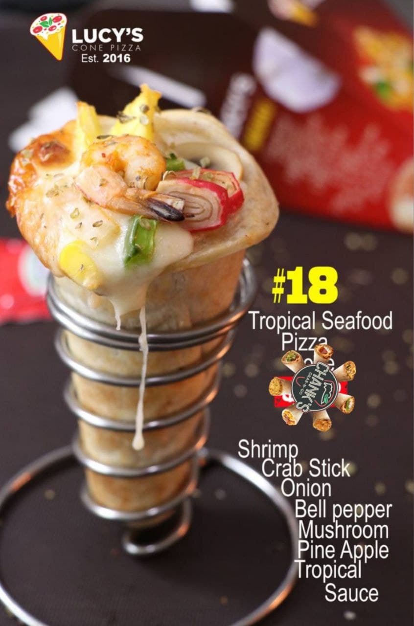 18.Tropical Seafood Pizza Cone
