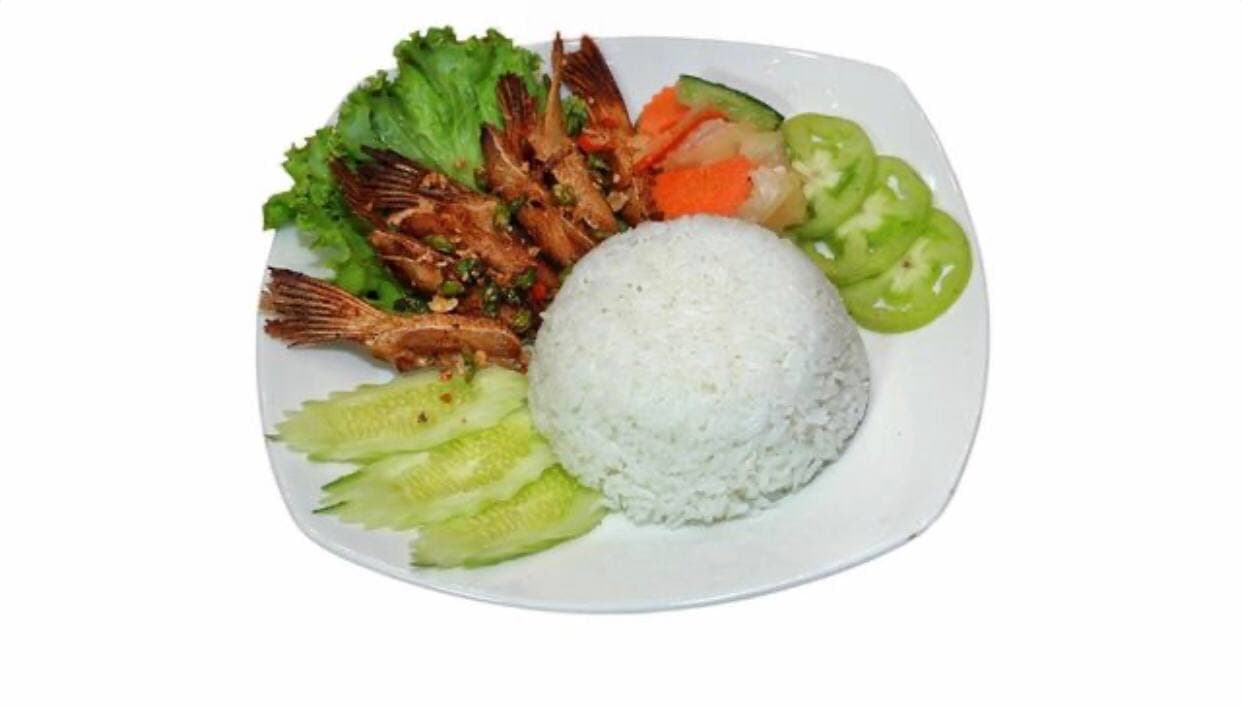 27.Spicy Grilled Salmon Fin with Steamed Rice