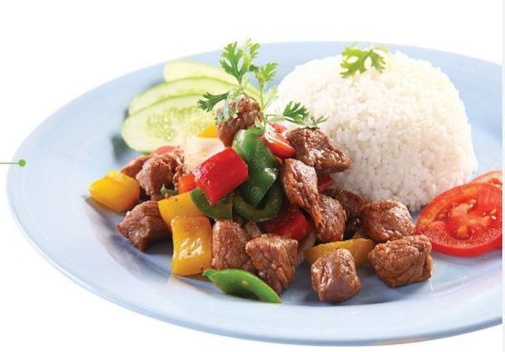 71.Fried Beef with steam rice