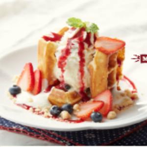 91.Mixed Berries Cheese Waffle