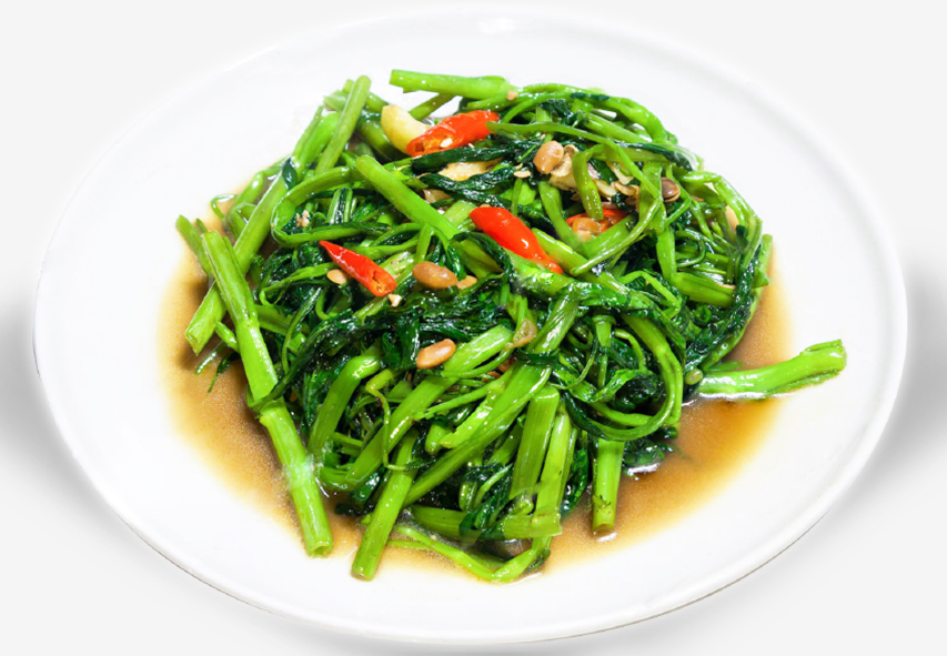 71.Stir-Fried Water Morning Glory with Oyster Sauce