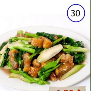 78.Stir fry Pork Belly with Kale