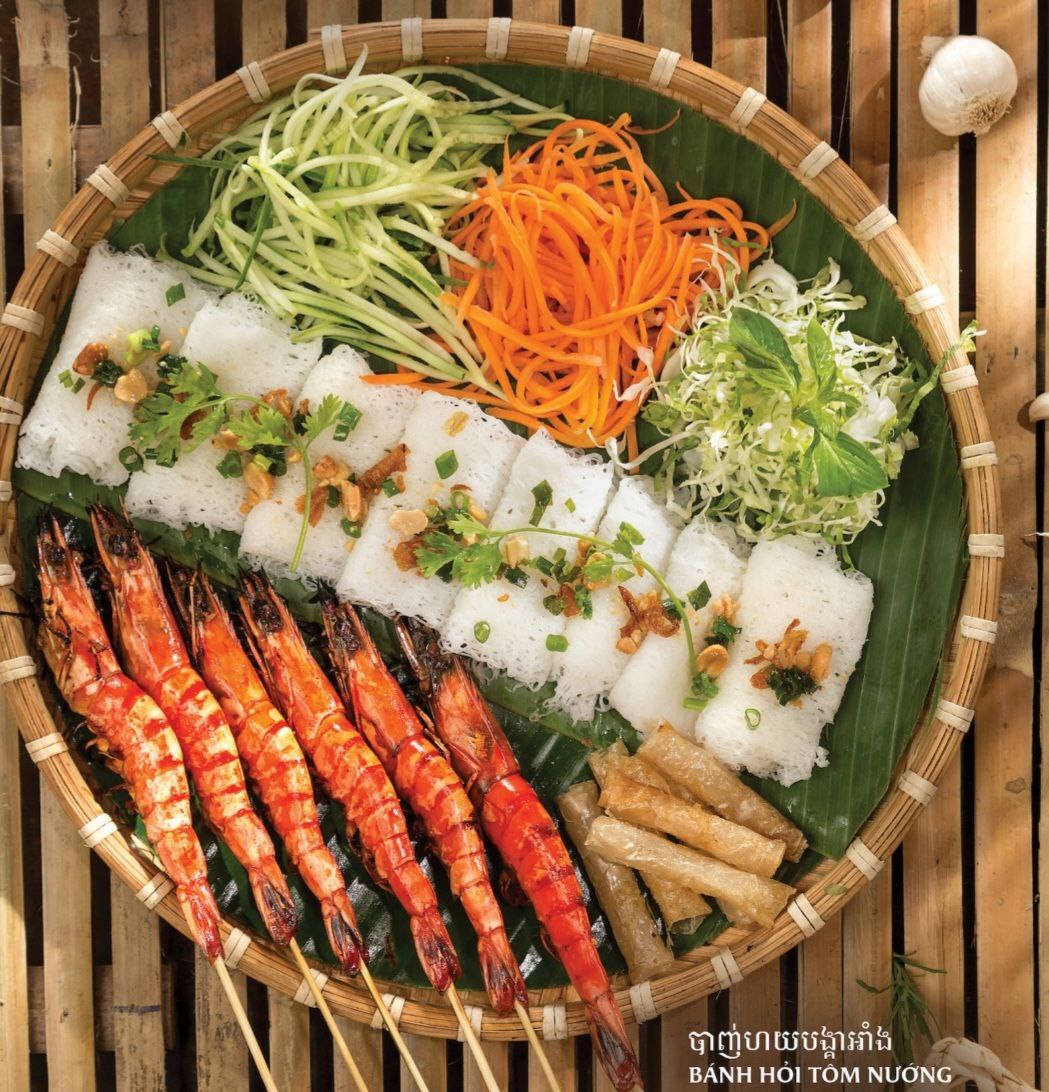 10.Fine rice vermicelli with grilled prawn